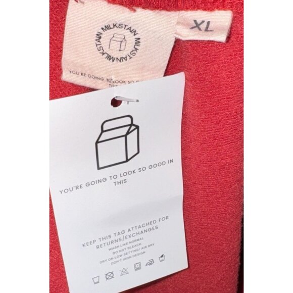 NWT MILKSTAIN Women’s Red Jogger Sweatpants Fleece Size XL - Picture 6 of 8